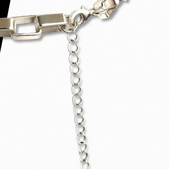 80’s Style Statement Black Stripe Silver tone and Zebra Necklace - Picture 11 of 13